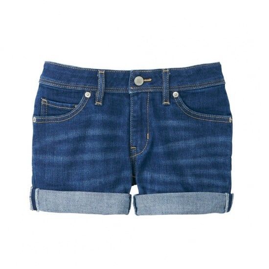 Quần Short Jean Bé Gái Nút Cài Xanh Jean