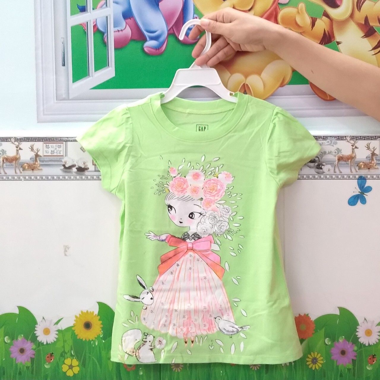 Áo Cộc Tay BG Gap Xanh Lá Mạ