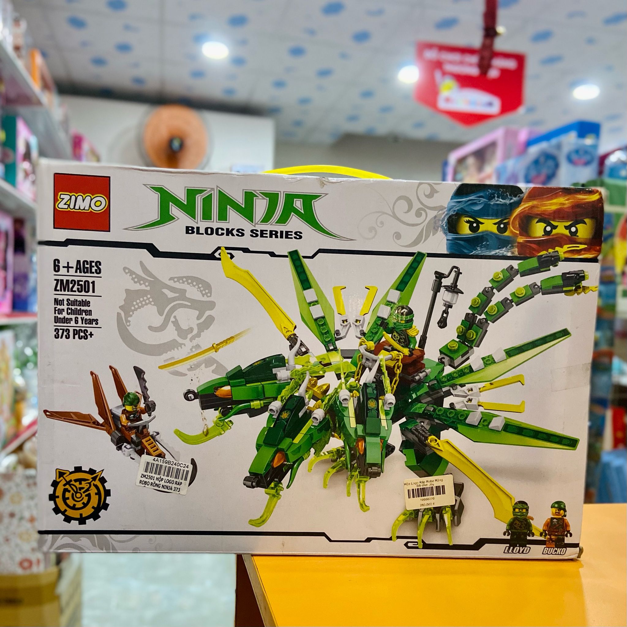 Hộp Logo Ráp Robo Rồng Ninja 373 Miếng (Zimo) Xanh Lá