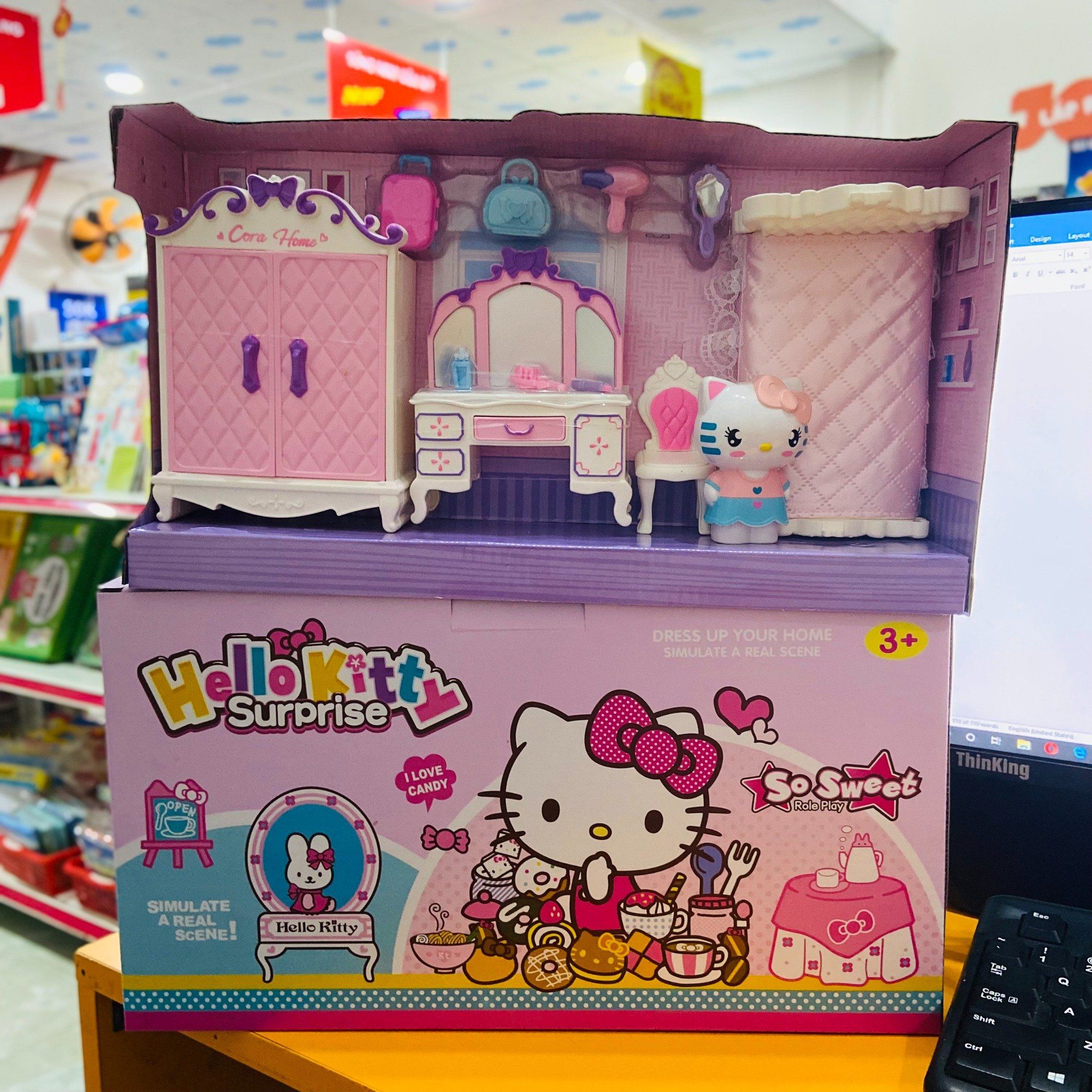 KT-416X HỘP NỘI THẤT NHÀ MÈO KITTY, GIƯỜNG, TỦ, BÀN TRANG ĐIỂM KHÔNG PIN