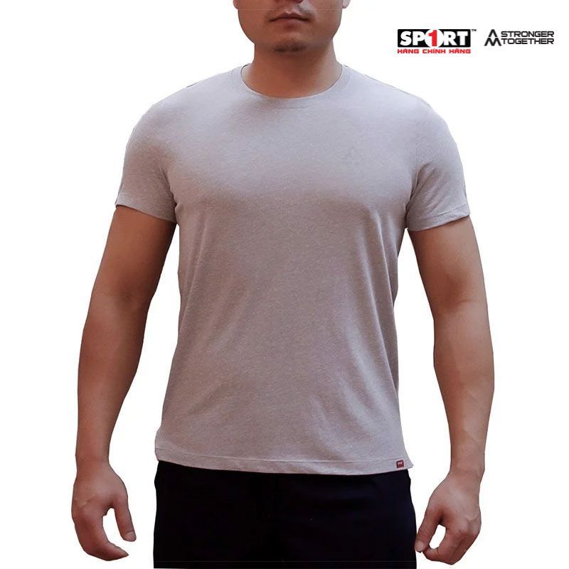 Áo T.shirt AM cotton melang ghi xám nam TSMLM01