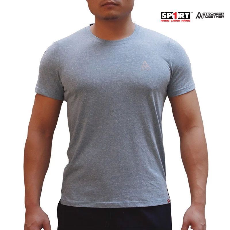 Áo T.shirt AM cotton melang xanh ngọc nam TSMLM01