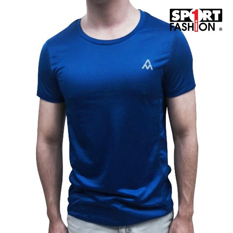 Áo T.shirt nam cổ tròn lưới xanh dương