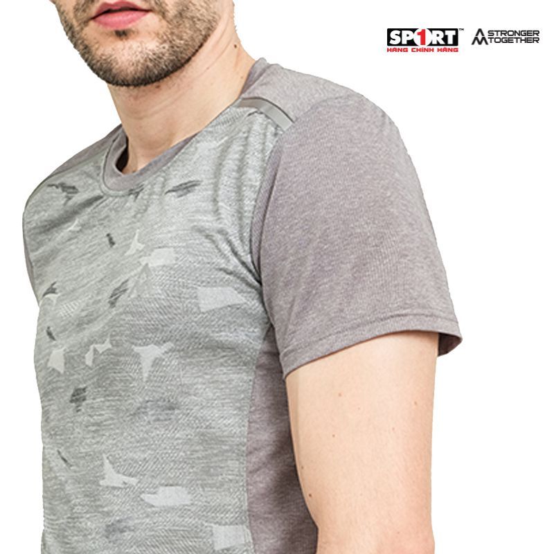 Áo Tshirt running melange nam AM Grey P113