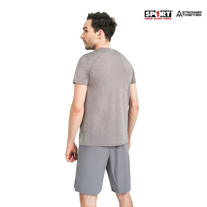 Áo Tshirt running melange nam AM Grey P113