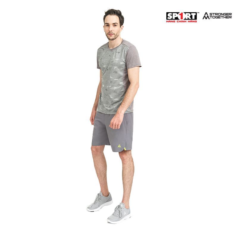 Áo Tshirt running melange nam AM Grey P113