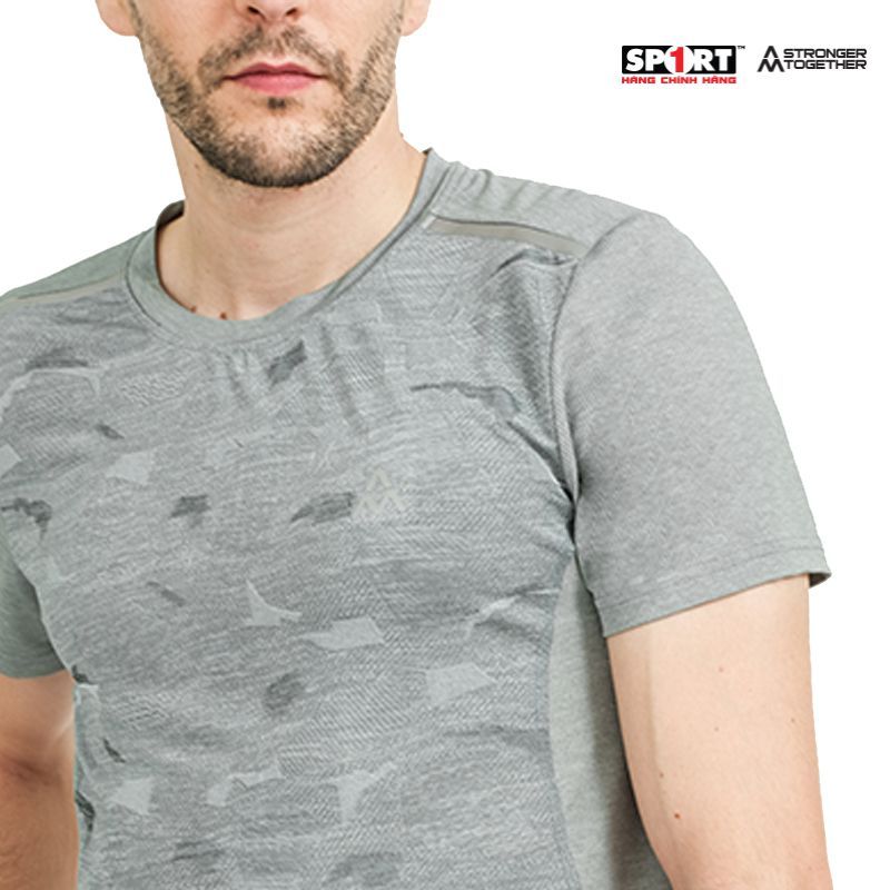 Áo Tshirt running melange nam AM Navy P113
