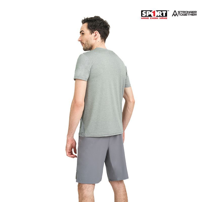 Áo Tshirt running melange nam AM Navy P113