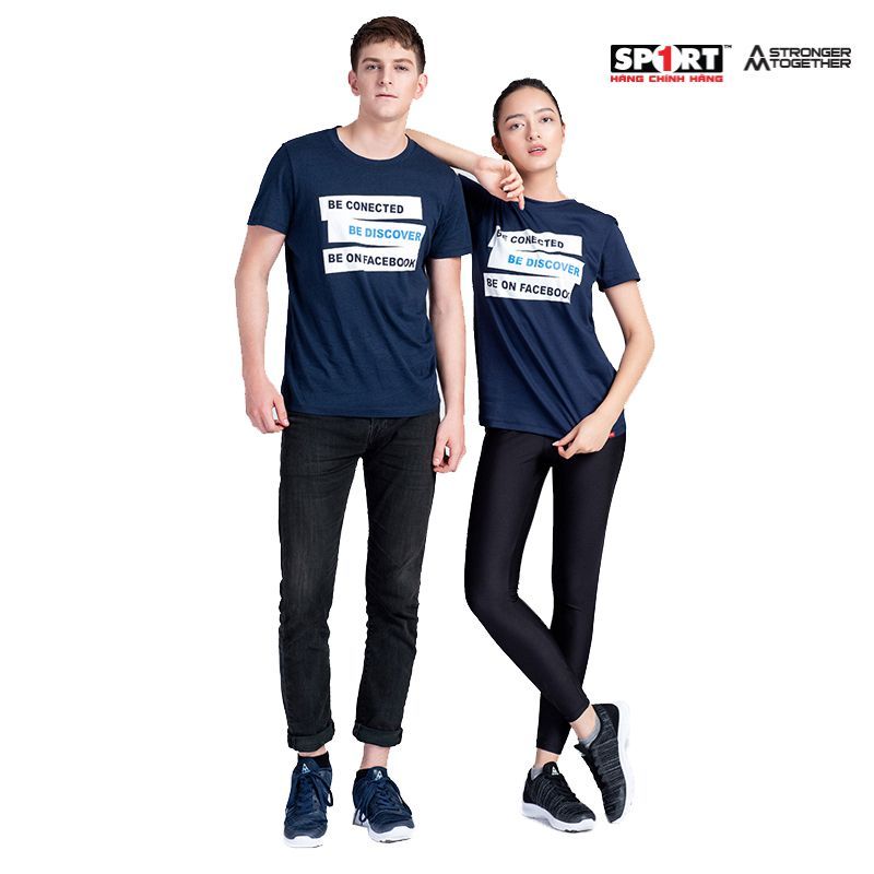 Áo T.shirt AM cotton xanh tím than FaceBook – TSFB06