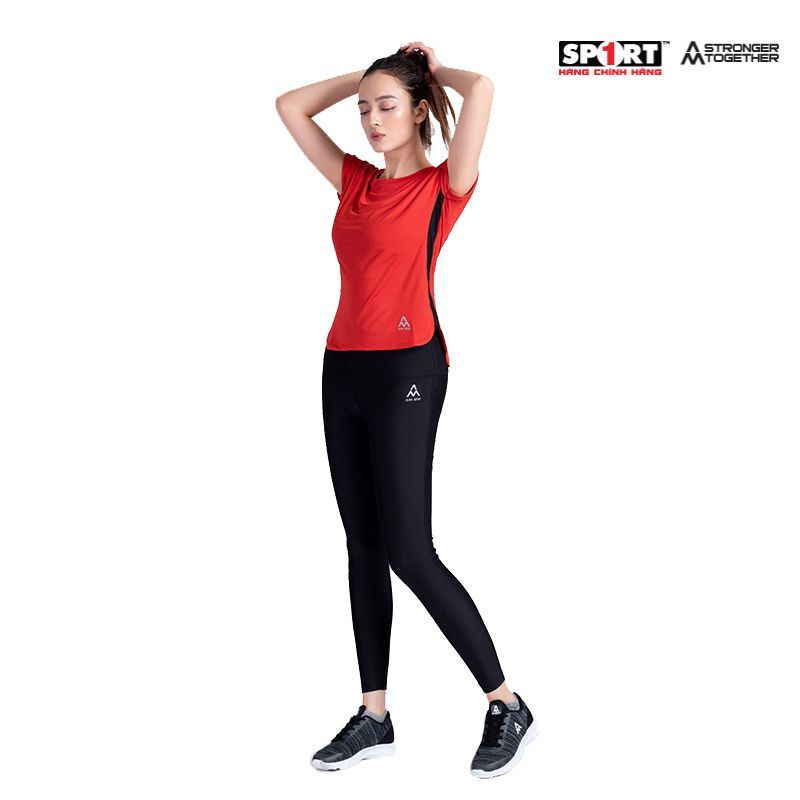 Áo T shirt AM running nữ cam đỏ TSW03