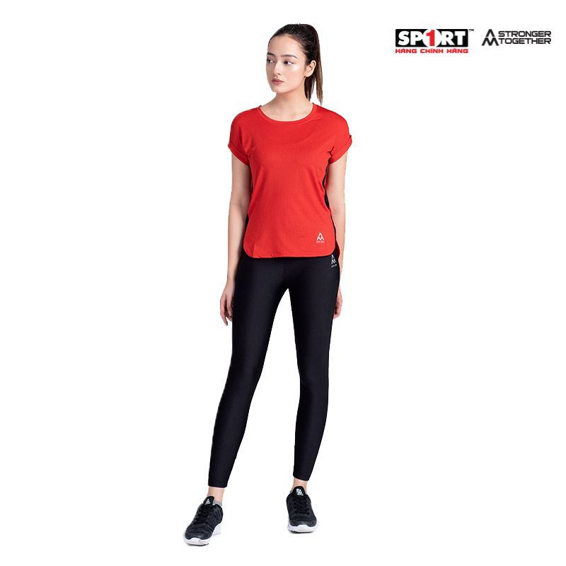 Áo T shirt AM running nữ cam đỏ TSW03