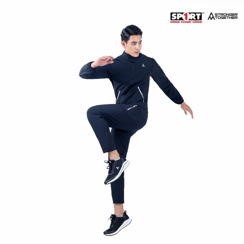 Bộ gió AM nam viền chun gấu MWS002 màu Black