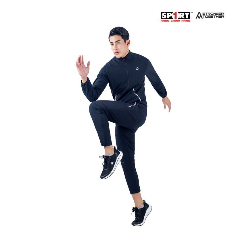 Bộ gió AM nam viền chun gấu MWS002 màu Black