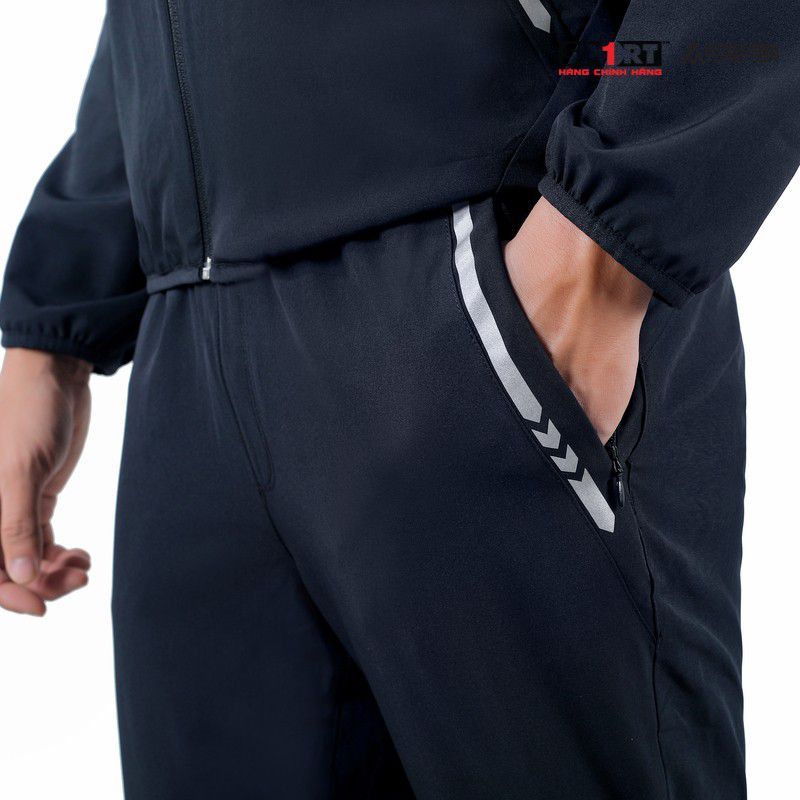Bộ gió AM nam viền chun gấu MWS002 màu Black