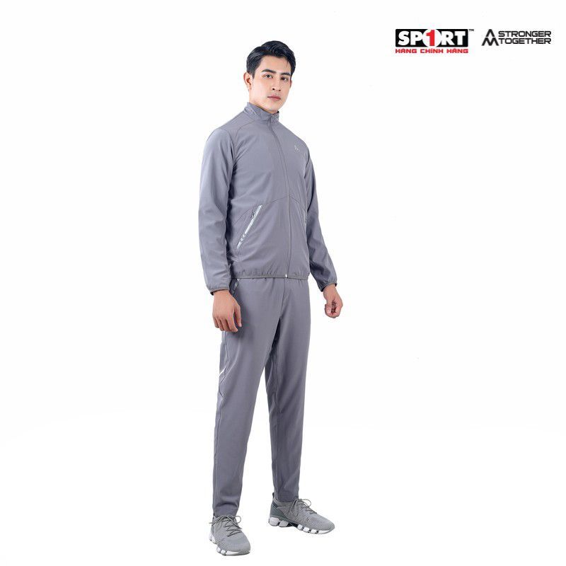 Bộ gió AM nam viền chun gấu MWS002 màu Dark Grey