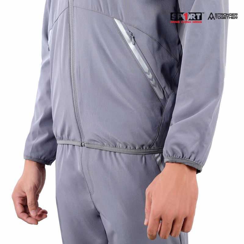 Bộ gió AM nam viền chun gấu MWS002 màu Dark Grey