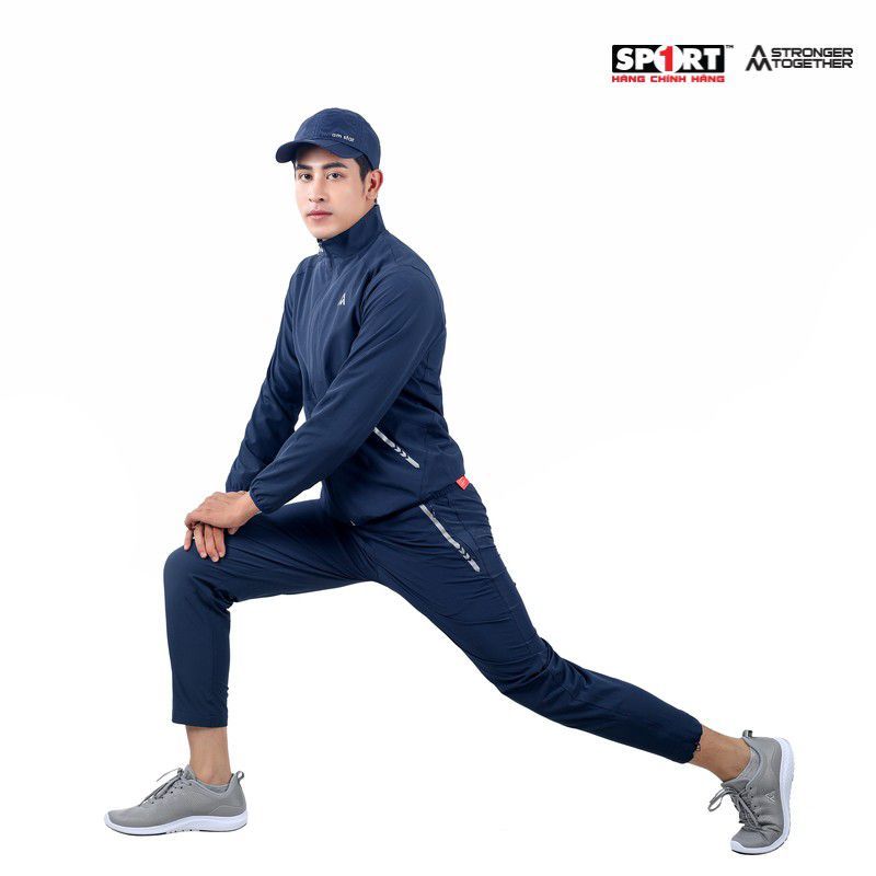 Bộ gió AM nam viền chun gấu MWS002 màu Death Blue