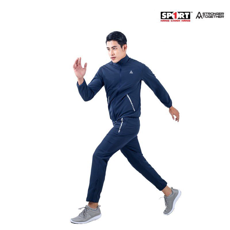 Bộ gió AM nam viền chun gấu MWS002 màu Death Blue