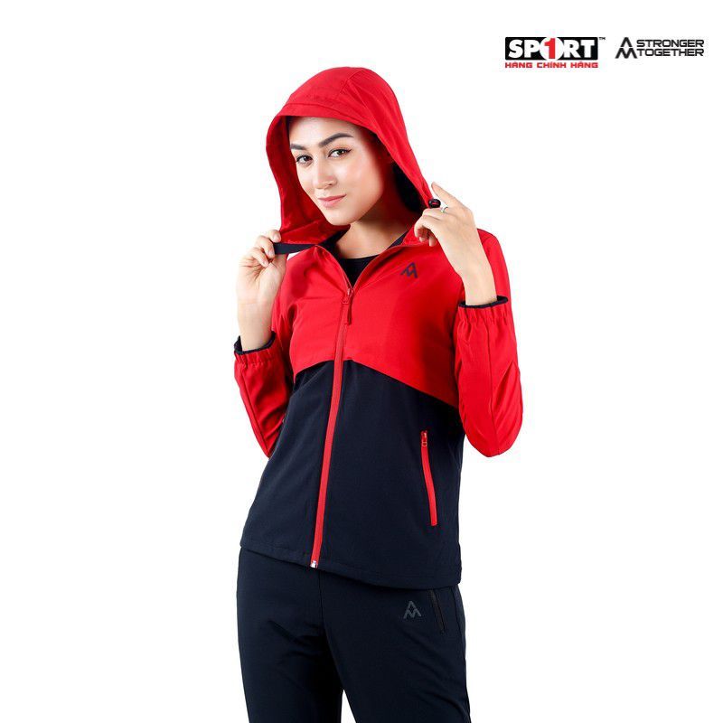 Bộ gió AM nữ mũ pha Black WWS001 màu Red/ Black