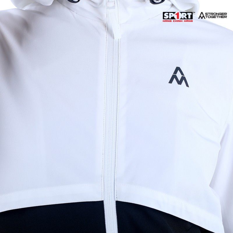 Áo gió nữ mũ pha Black WWS001 màu White/ Black