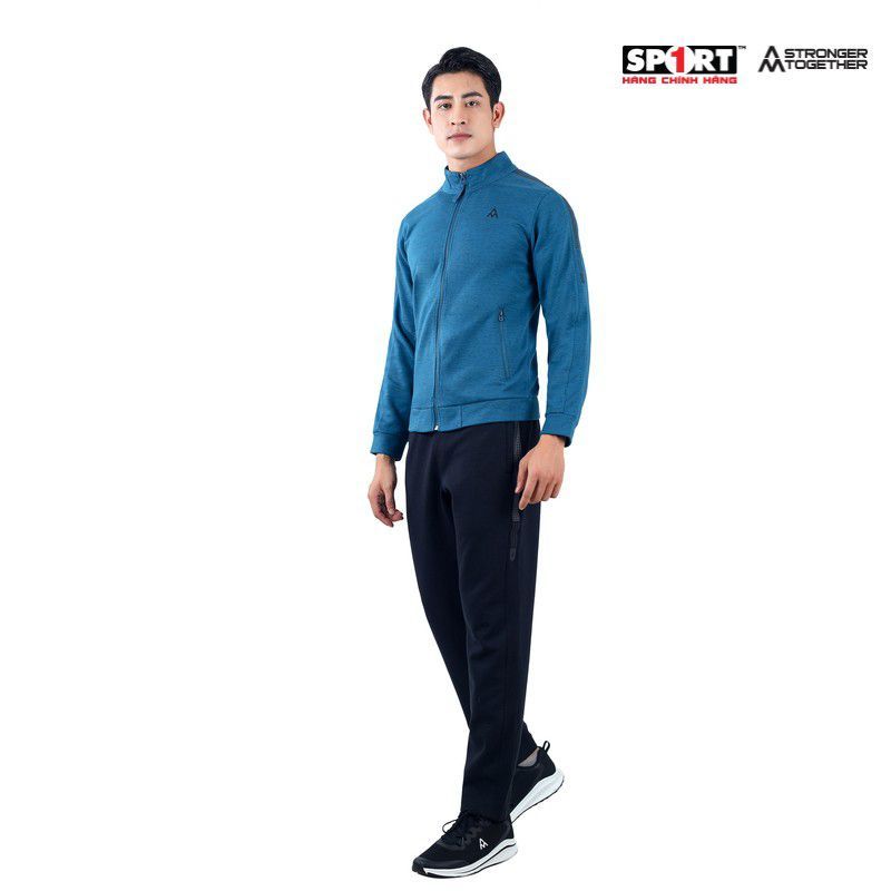 Bộ nỉ AM nam in đen MTS001 màu M.Blue/ Black