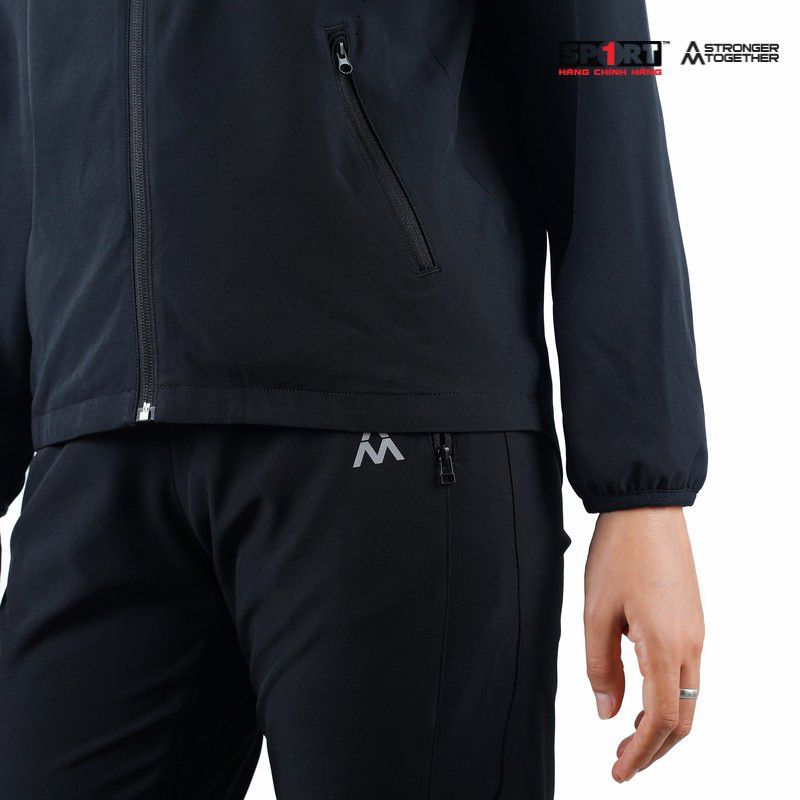 Bộ nỉ AM nam phản quang MTS003 màu Black