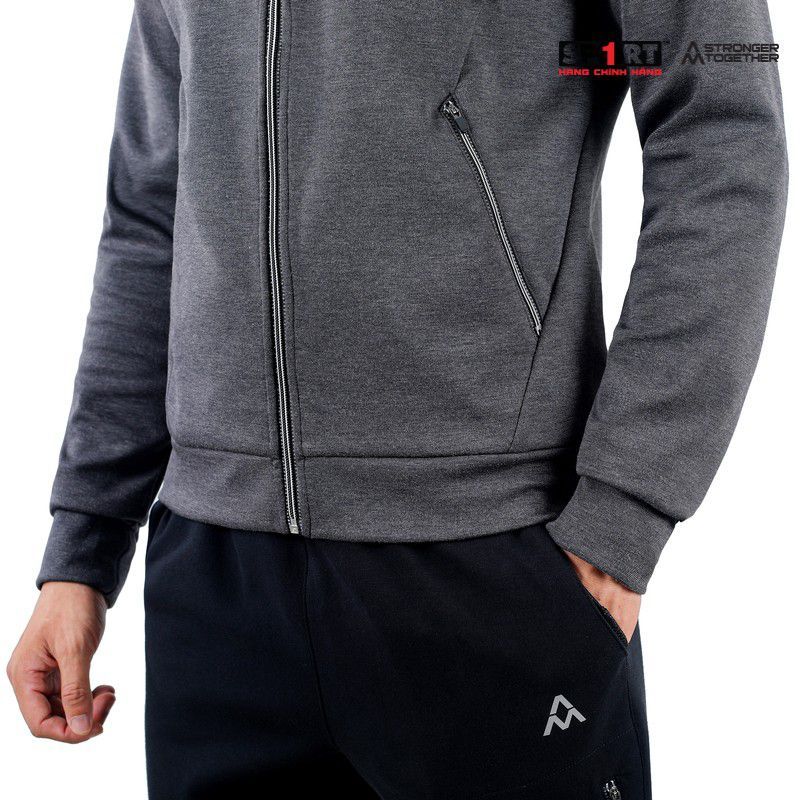 Bộ nỉ AM nam phản quang MTS003 màu DK.Grey/ Black