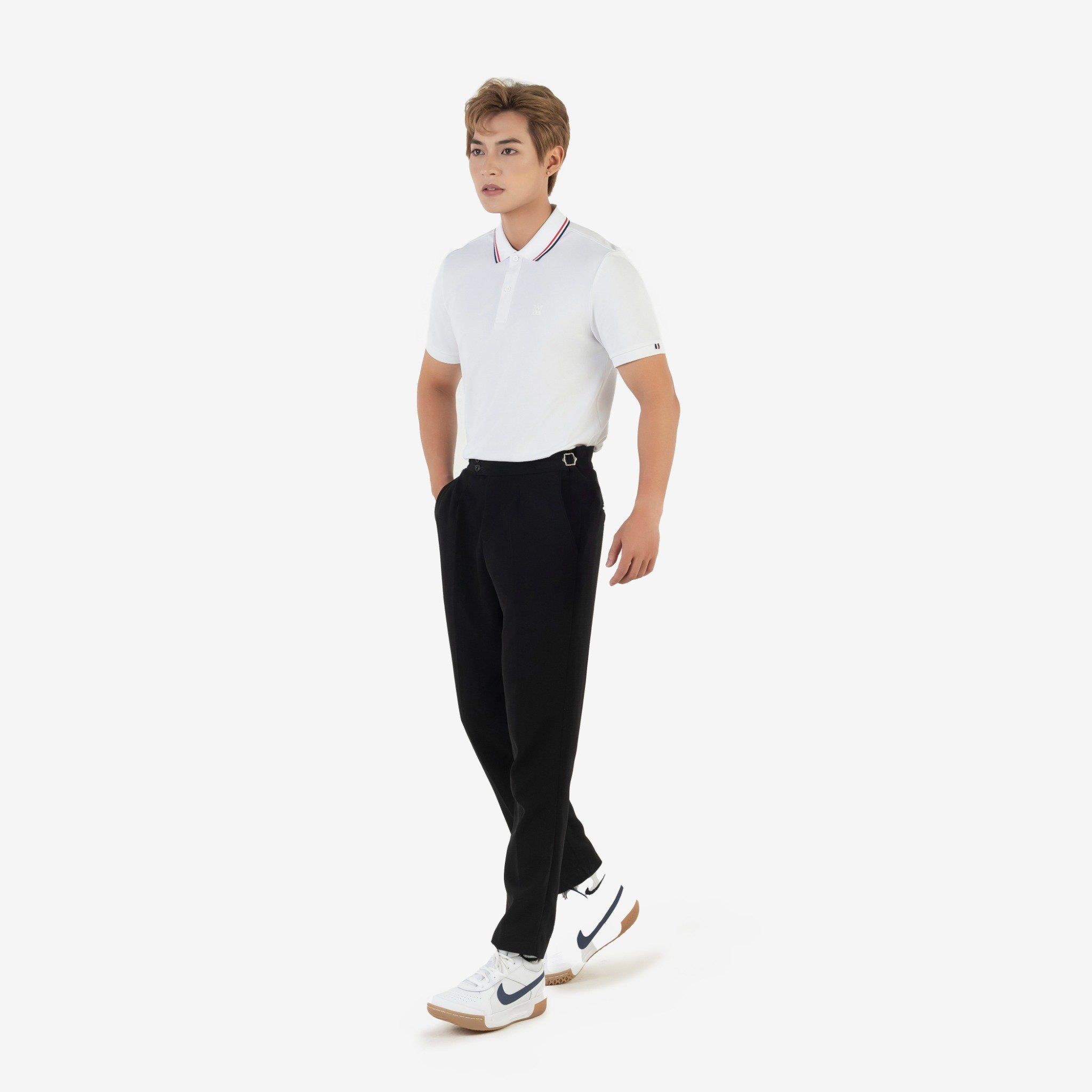 Áo Polo nam AM màu trắng PLM2409-11