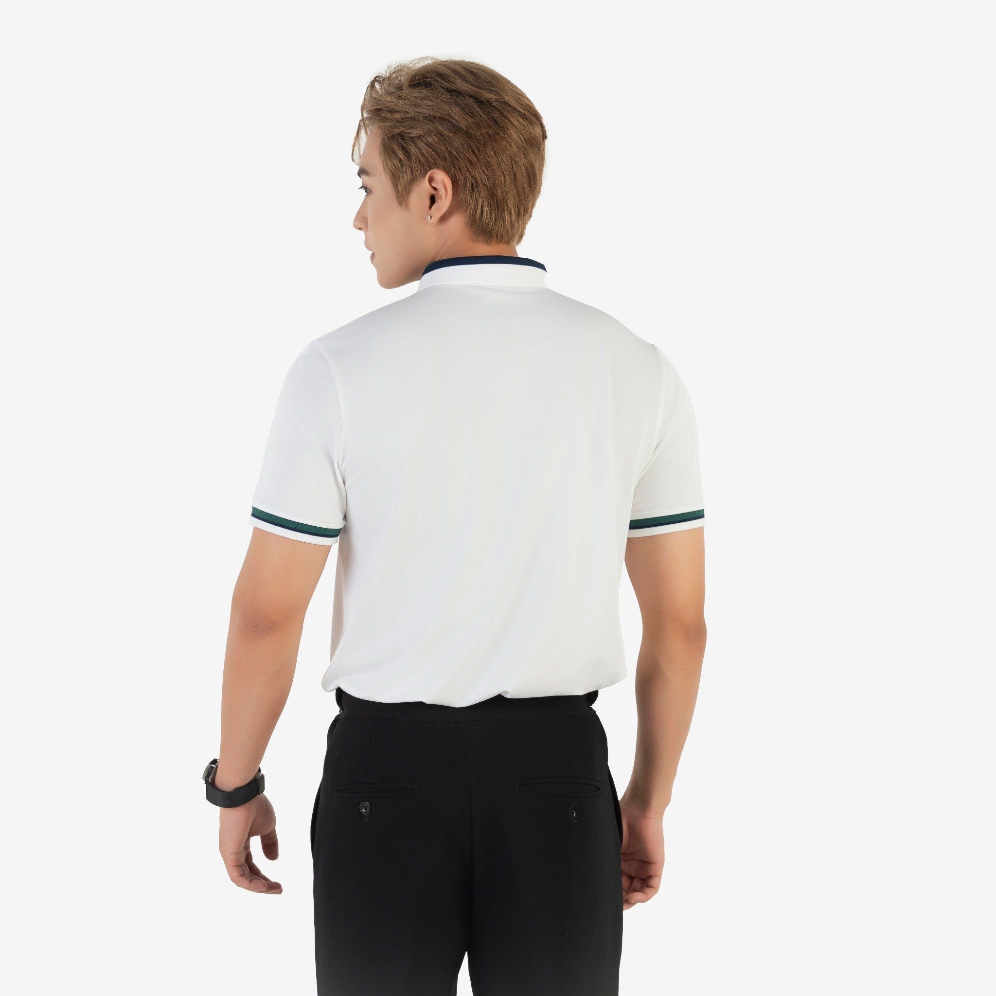 Áo Polo nam AM màu trắng PLM241-11