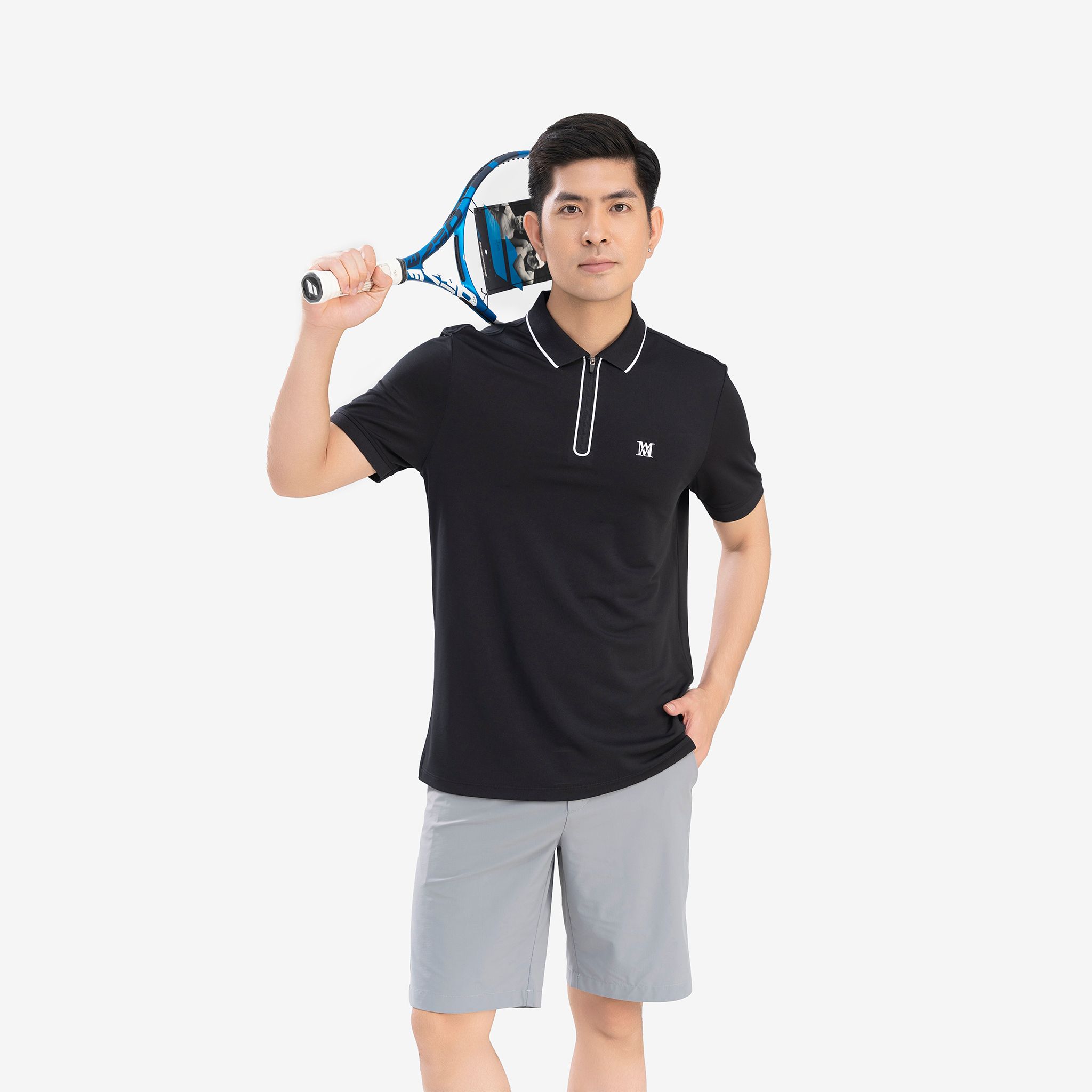 Áo Polo nam AM màu đen MP25118-00