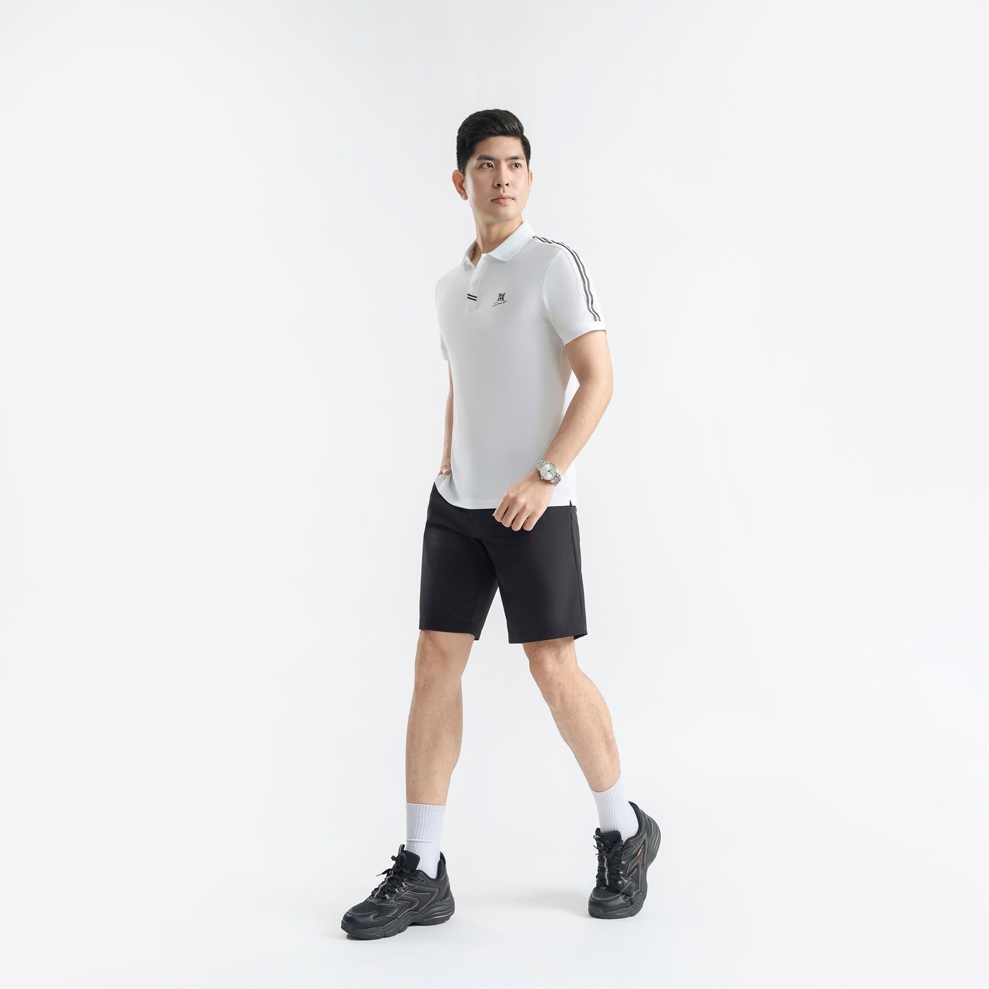 Áo Polo nam AM màu trắng MP25101-11