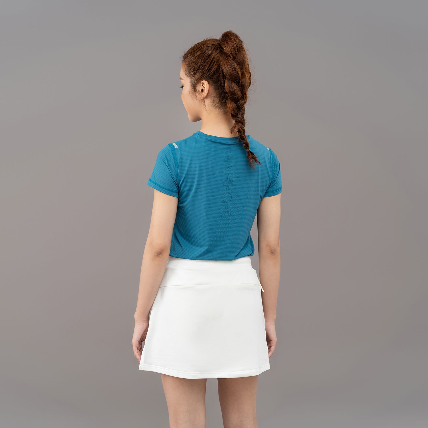  Áo Tshirt nữ AM xanh cổ vịt TSW2302-32 