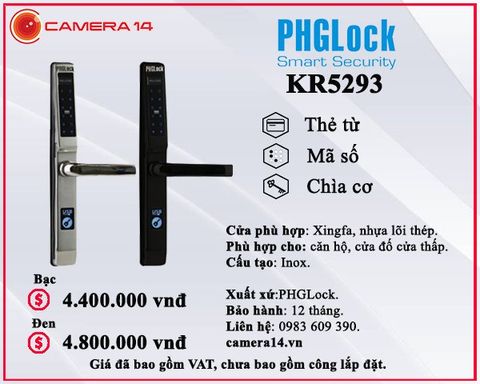 Khóa mã số, thẻ từ PHGLock KR 5293