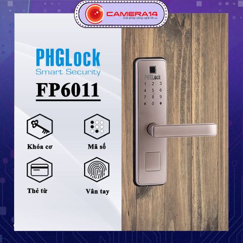 Khóa vân tay PHGLock FP 6011AS màu Bạc Đen