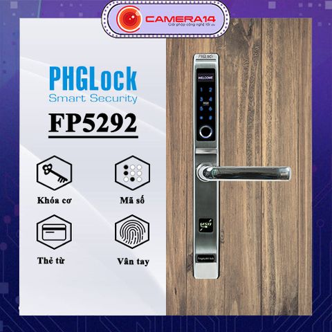 Khóa vân tay PHGLock FP 5292 màu Bạc Đen