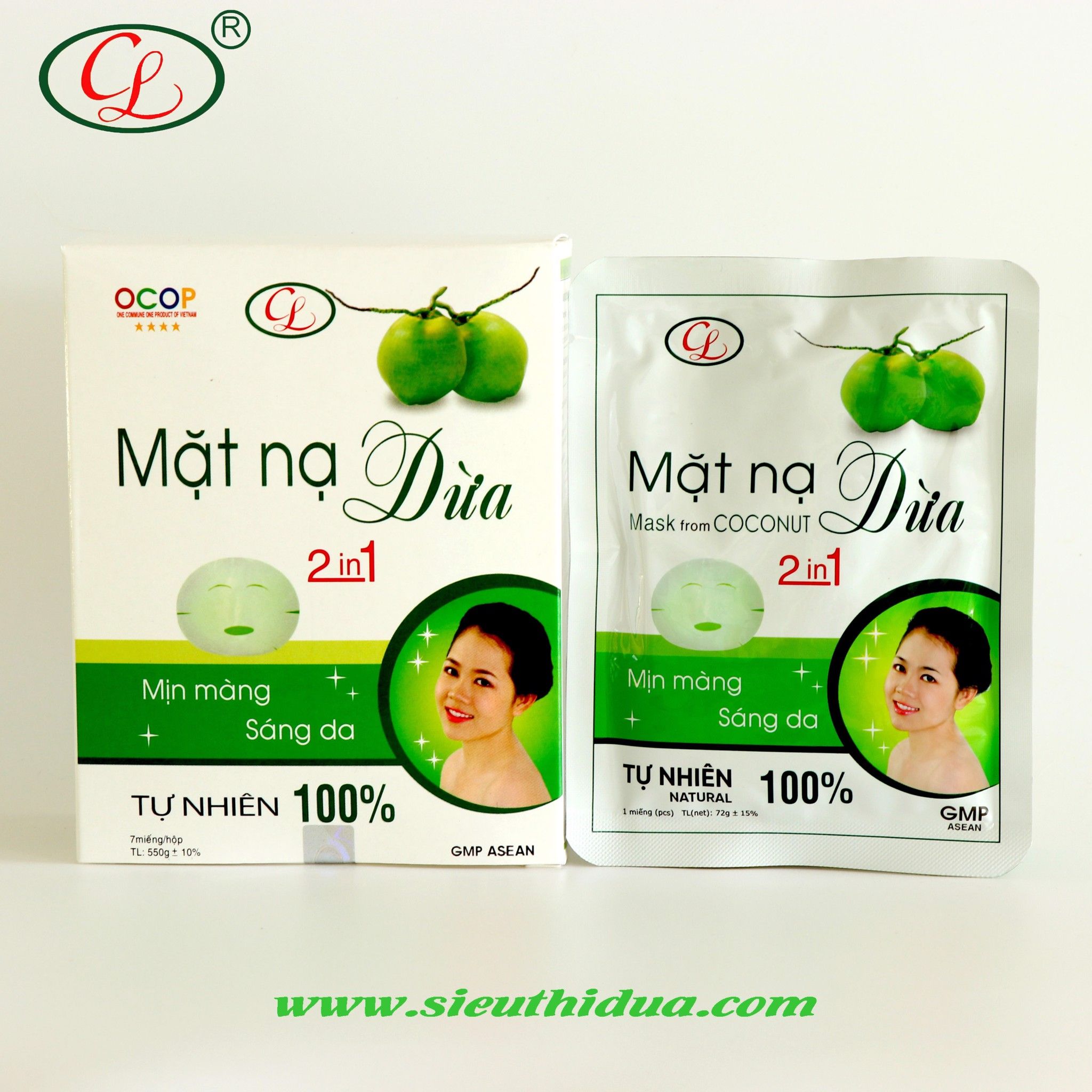  MẶT NẠ DỪA 2 IN 1 (3 miếng) 