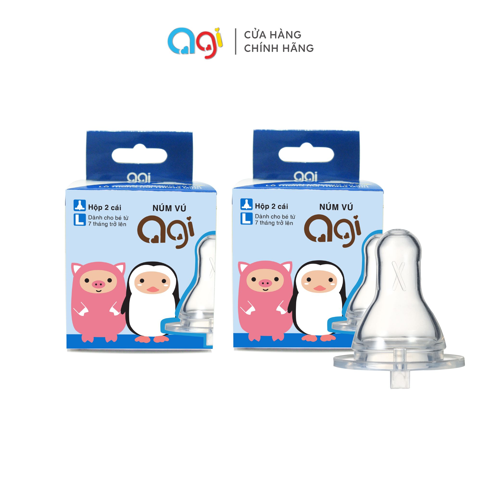 Combo 2 hộp núm vú Agi size L (cổ hẹp)