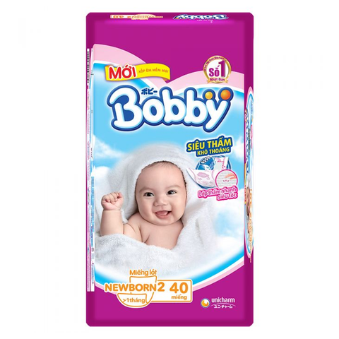  Bỉm Miếng lót Bobby NB2 (40 miếng) 