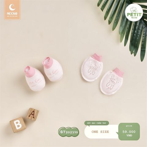  Set mũ, bao tay bao chân SS Moon trắng 