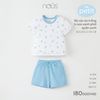 Bộ áo cộc Nous pettit áo trắng in sao xanh 6m-18m