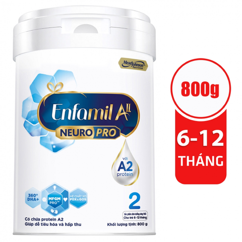  Sữa Enfamil A2 NeuroPro số 2 800g 6 - 12M 