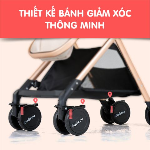  Xe đẩy Belecoo 2 chiều màu xanh 