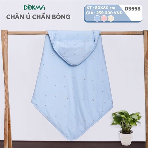  Ủ chần bông Dokma DS558 80*80cm màu xanh 