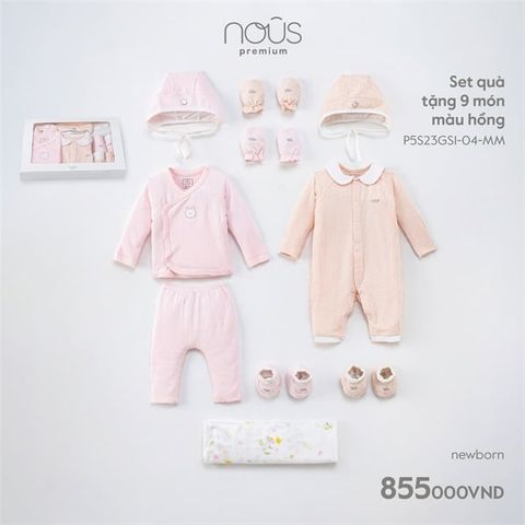  Set quà tặng pre Nous 9 chi tiết màu hồng NB 