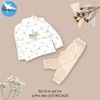 Bộ DT cổ 3cm sợi tre Avaler sợi tre be happy day nâu sữa 3-4Y