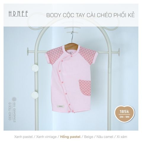  Body CTCC Hrnee phối kẻ hồng pastel 0-3m 23HR05 