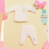 Bộ DTCL Little Love tăm kèm BCT+mũ viền vàng 0-3m 23LL05