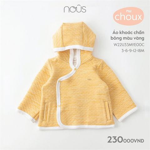  Áo khoác Nous chần bông vàng (size từ 3M-18M) 