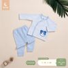 Bộ DTCL Moon nỉ nhung xanh blue 3-6m