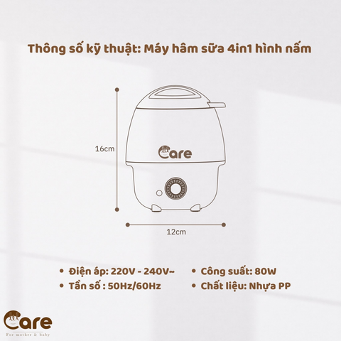  Máy hâm sữa 4in1 Little Care hình nấm 